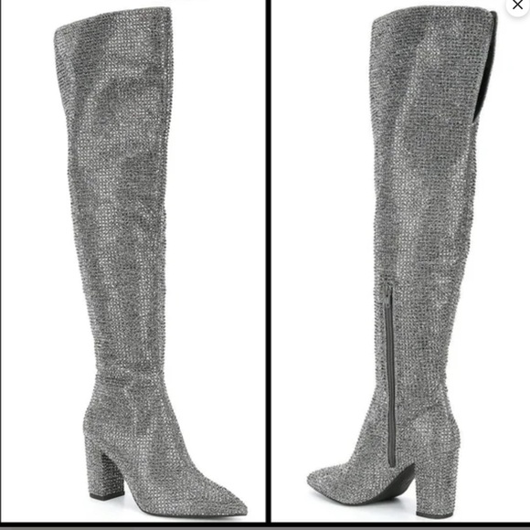 SOLD🚫🆕 GIANNI BINI QUEEN -BEE RHINESTONE OVER THE KNEE BOOTS(Sz 6.5) - Picture 3 of 16